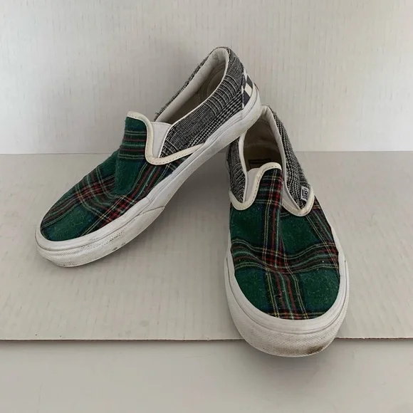 Vans | Shoes | Vans Unisex Green Red Yellow Plaid Sneakers  display picture 1